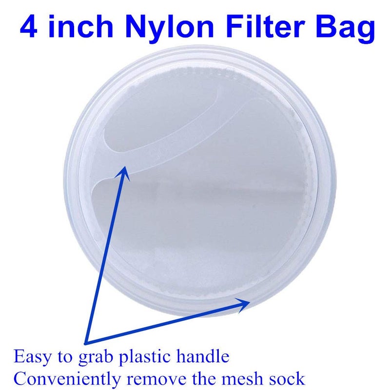 Honritone Nylon Mesh Filter Socks 4 Inch Ring 50/100 / 200/300 Micron - by 15 Inch Long â€“ Aquarium Filter Bags - 2 Pack (75 Micron - 4 x 15 Inch) - Image 4